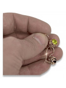 Vintage silver rose gold plated 925 peridot earrings vec062rp