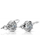 Vintage 925 Silver zircon earrings vec062s