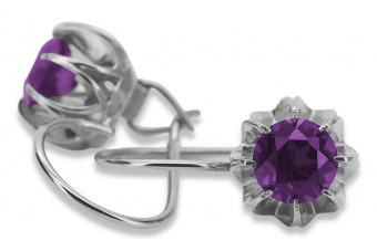 Російське радянське срібло 925 Олександрит Рубіновий Смарагдовий Сапфір Аквамарин Циркон ... Сережки VEC062S