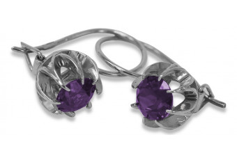 Russe soviétique argent 925 Alexandrite Rubis Émeraude Saphir Aigue-marine Zircon ... Boucles d’oreilles vec062s