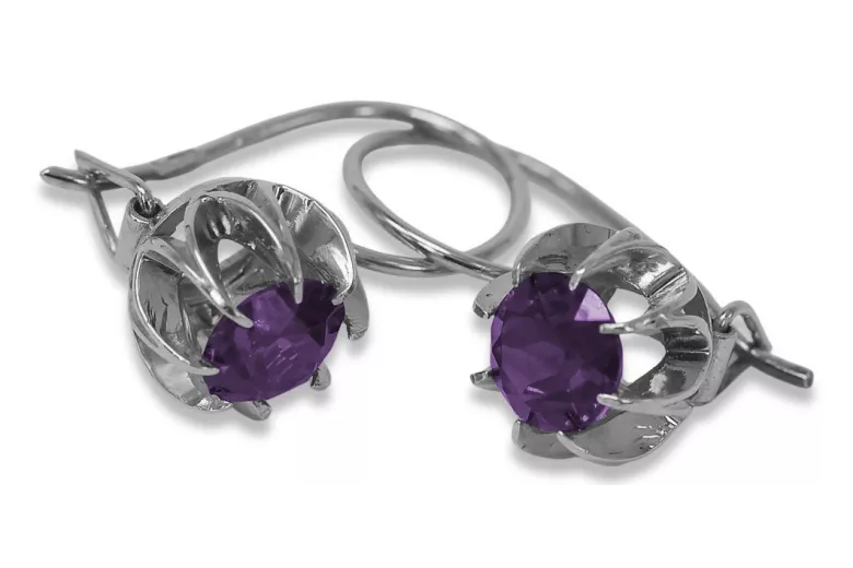 Russe soviétique argent 925 Alexandrite Rubis Émeraude Saphir Aigue-marine Zircon ... Boucles d’oreilles vec062s