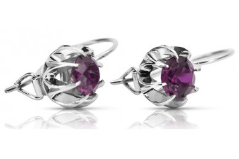 Russe soviétique argent 925 Alexandrite Rubis Émeraude Saphir Aigue-marine Zircon ... Boucles d’oreilles vec062s