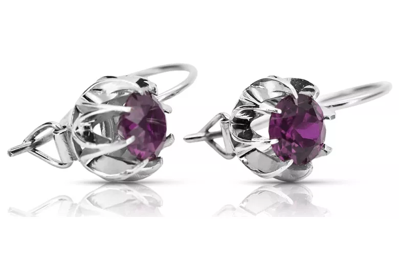 Russe soviétique argent 925 Alexandrite Rubis Émeraude Saphir Aigue-marine Zircon ... Boucles d’oreilles vec062s