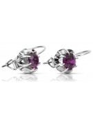 Vintage 925 Silver amethyst earrings vec062s