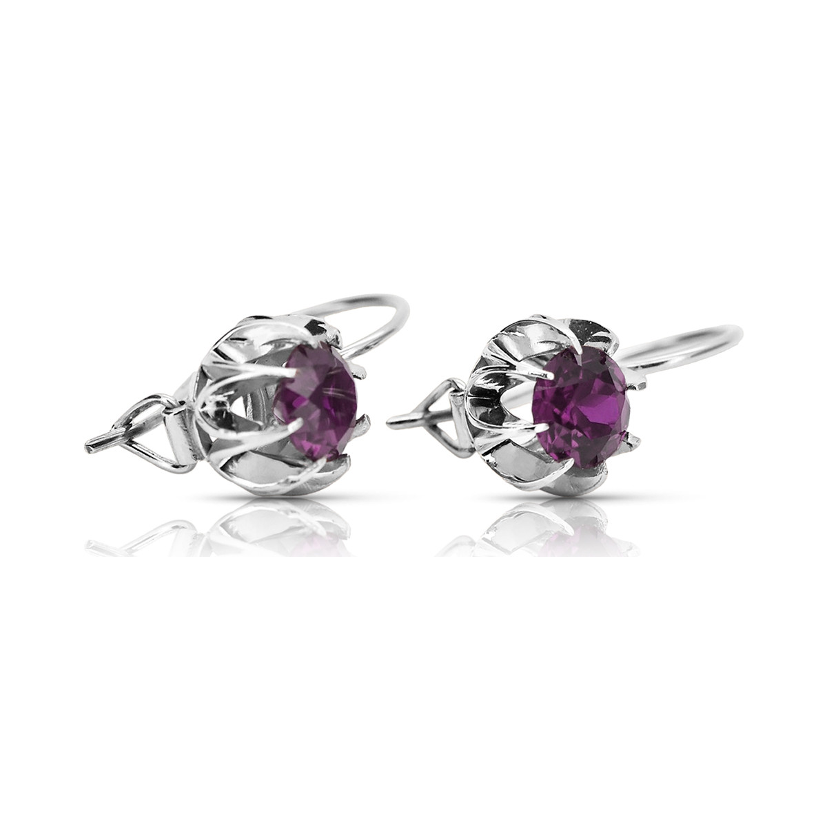 Russe soviétique argent 925 Alexandrite Rubis Émeraude Saphir Aigue-marine Zircon ... Boucles d’oreilles vec062s