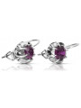 Vintage 925 Silver amethyst earrings vec062s