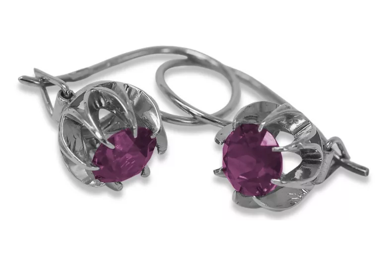 Vintage 925 Silver amethyst earrings vec062s