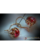 Vintage silver rose gold plated 925 ruby earrings vec062rp