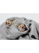 Vintage silver rose gold plated 925 zircon earrings vec062rp