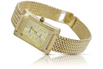 Italienisches Gelb oder Lady Armbanduhr Geneve lw002y&lbw003y