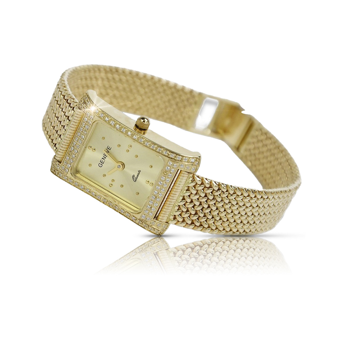 Gold men's watch Geneve ★ zlotychlopak.pl ★ Gold purity 585 333 Low Price!