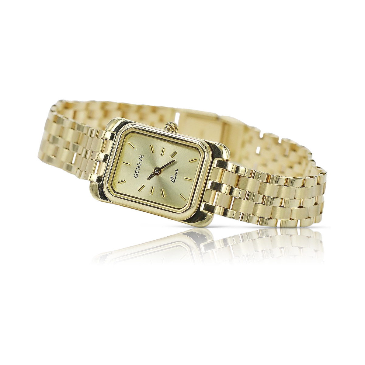 Gold men's watch Geneve ★ zlotychlopak.pl ★ Gold purity 585 333 Low Price!