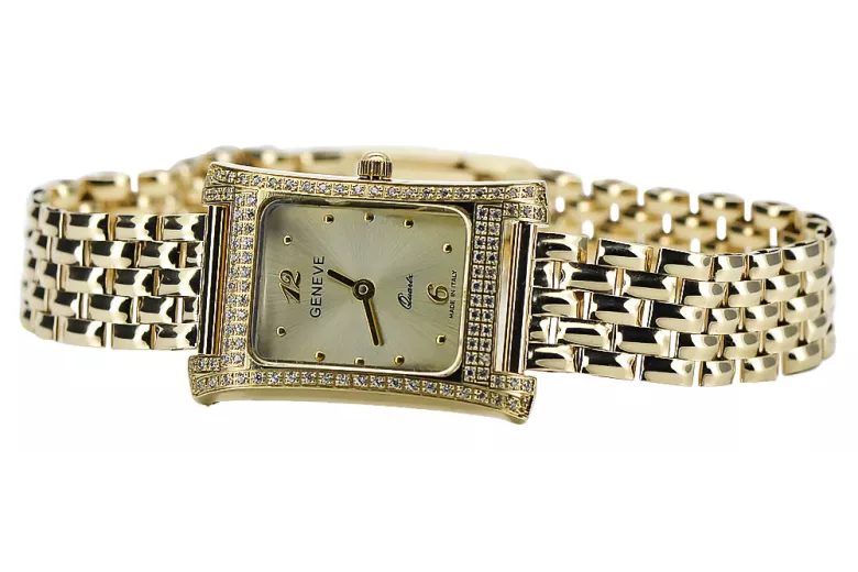 Reloj de oro para hombre Geneve ★ zlotychlopak.pl ★ Pureza de oro 585 333 Precio bajo!