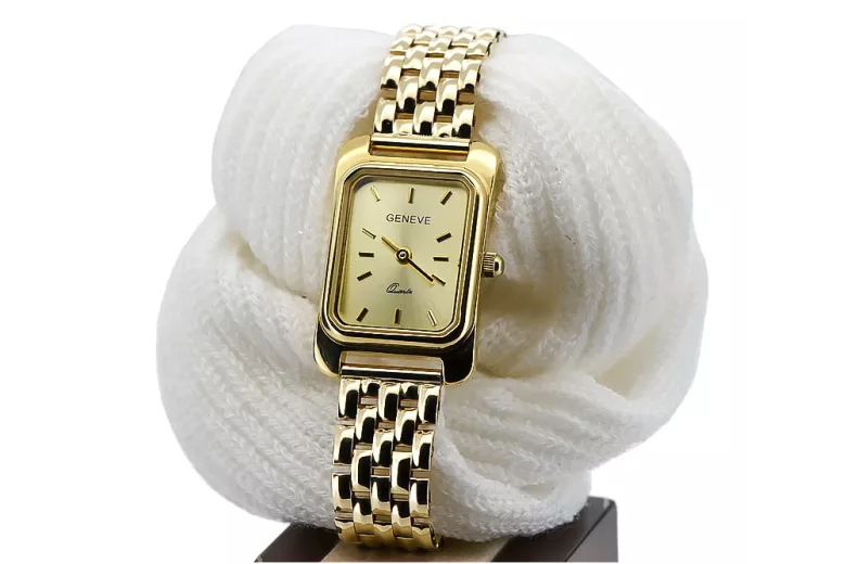 Goldene Herrenuhr Geneve ★ zlotychlopak.pl ★ Gold Reinheit 585 333 Niedriger Preis!