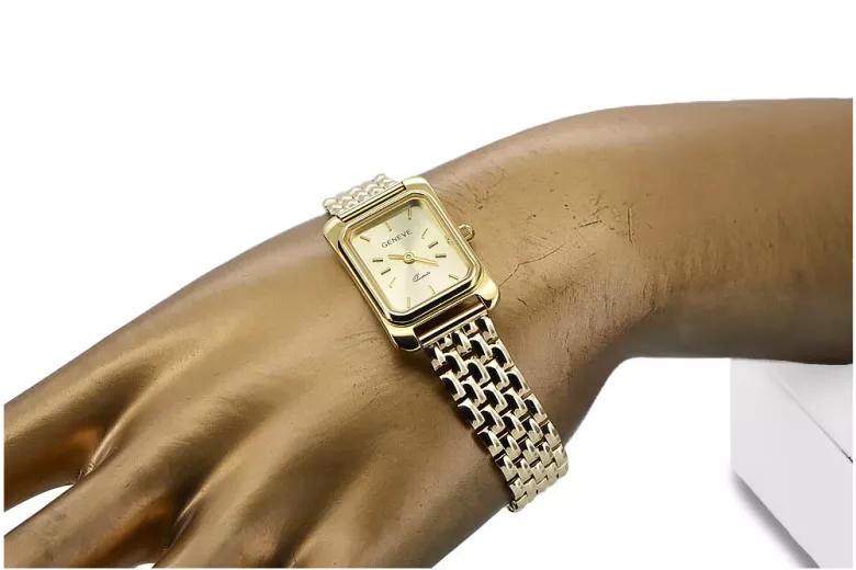 Gold men's watch Geneve ★ zlotychlopak.pl ★ Gold purity 585 333 Low Price!