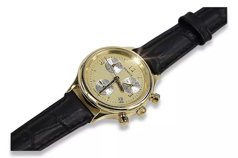 Reloj de oro para hombre Geneve ★ zlotychlopak.pl ★ Pureza de oro 585 333 Precio bajo!