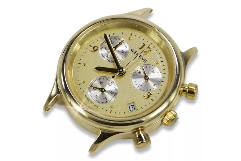 Reloj de oro para hombre Geneve ★ zlotychlopak.pl ★ Pureza de oro 585 333 Precio bajo!