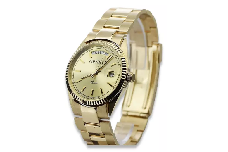 Oro para Hombre con Brazalete 14k Geneve mw013ydy&mbw017y