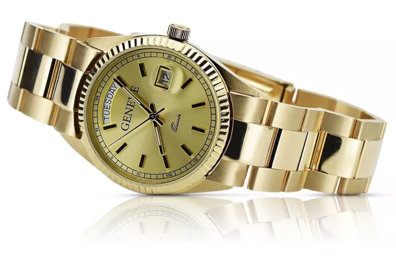 Oro para Hombre con Brazalete 14k Geneve mw013ydy&mbw017y