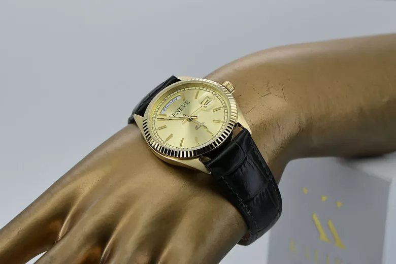 Reloj de oro para hombre Geneve ★ https://zlotychlopak.pl/es/ ★ Pureza del oro 585 333 ¡Precio bajo!