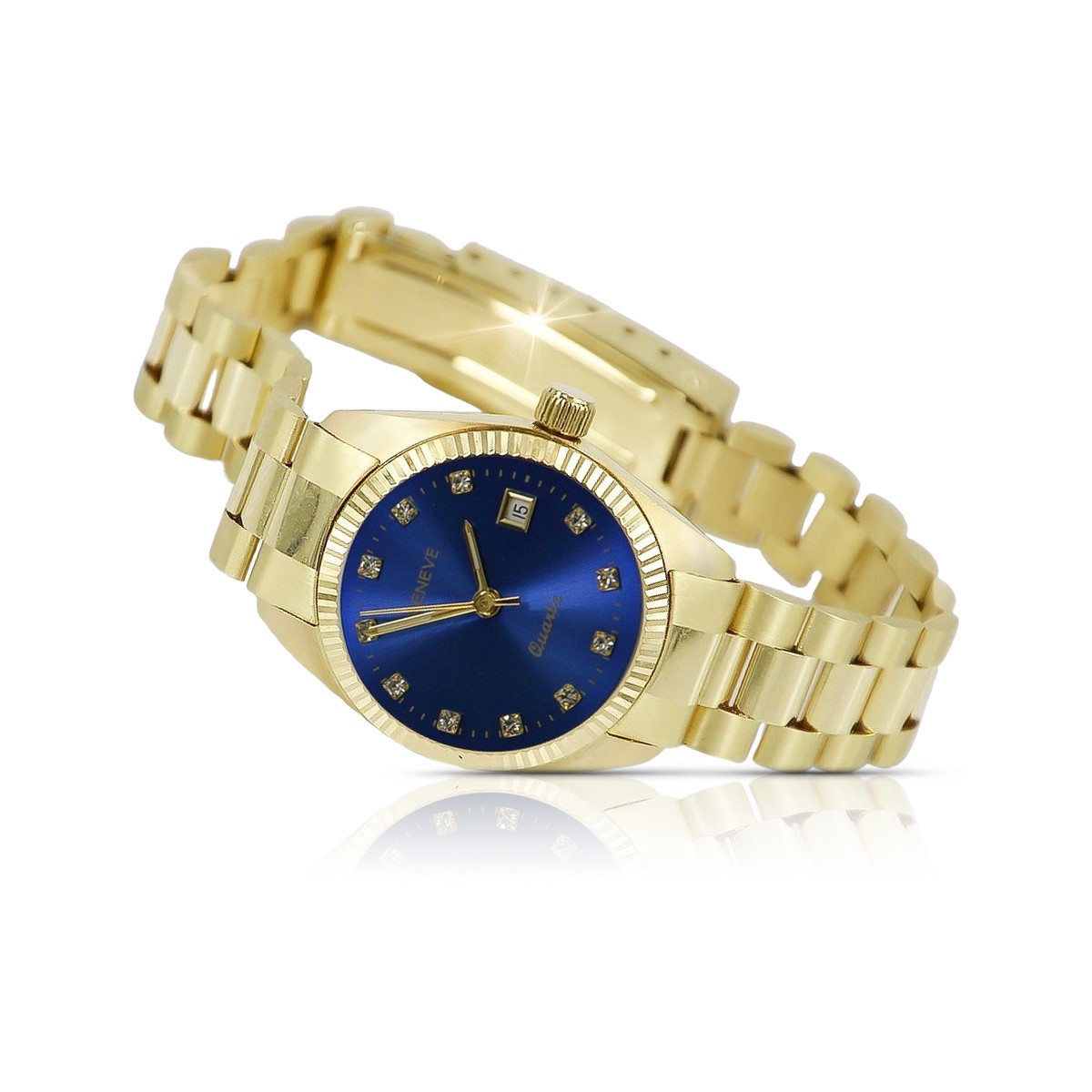 Gold men's watch Geneve ★ zlotychlopak.pl ★ Gold purity 585 333 Low Price!