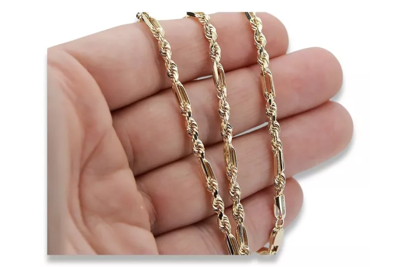 Yellow rose gold chain ★ russiangold.com ★ Gold 585 333 Low price