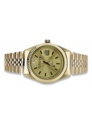 копие на мъжки златен часовник с гривна 14k Geneve mw013ydy&mbw016y