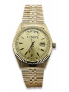 copie de Montre en or pour homme avec bracelet 14k Geneve mw013ydy&mbw016y