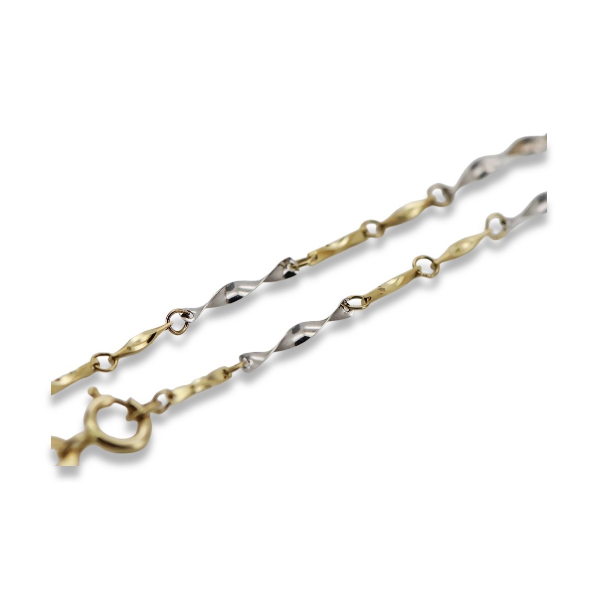 cadena Oro 14k 585 bicolor diamante italiano Fantazy cct004yw