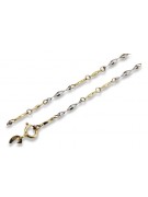 cadena Oro 14k 585 bicolor diamante italiano Fantazy cct004yw