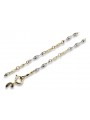 cadena Oro 14k 585 bicolor diamante italiano Fantazy cct004yw