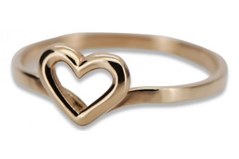 Radziecki 14k 585 złoty Rosyjski pierścionek z różowego złota vrn116