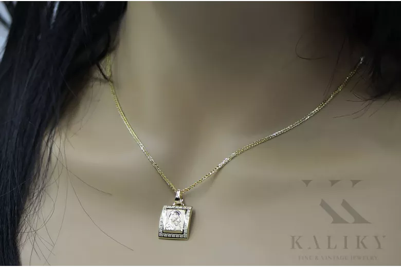 копия золотого медальона Bozia 14k 585 с цепочкой pm001y&cc036y