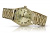 Gelbe Herrenuhr aus 14 Karat 585er Gold Geneve mw013ydg&mbw012yo