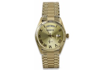 Złoty zegarek męski 14k 585 Geneve mw013ydg&mbw012yo