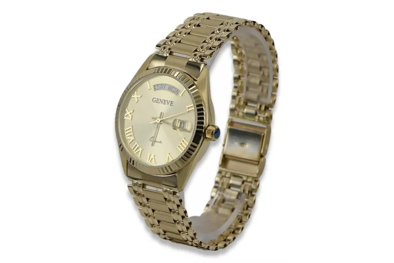 Reloj de oro para hombre Geneve ★ https://zlotychlopak.pl/es/ ★ Pureza del oro 585 333 ¡Precio bajo!