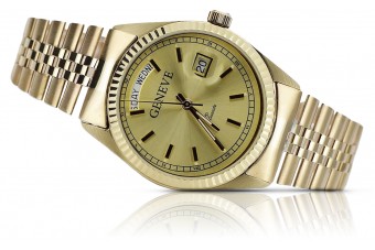 reloj de Oro para Hombre con Brazalete 14k Geneve mw013ydy&mbw016y