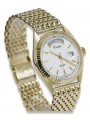 copie de Montre en or pour homme avec bracelet 14k 585 Geneve mw013ydbc&mbw013y