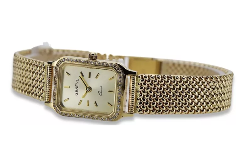 Gold men's watch Geneve ★ zlotychlopak.pl ★ Gold purity 585 333 Low Price!