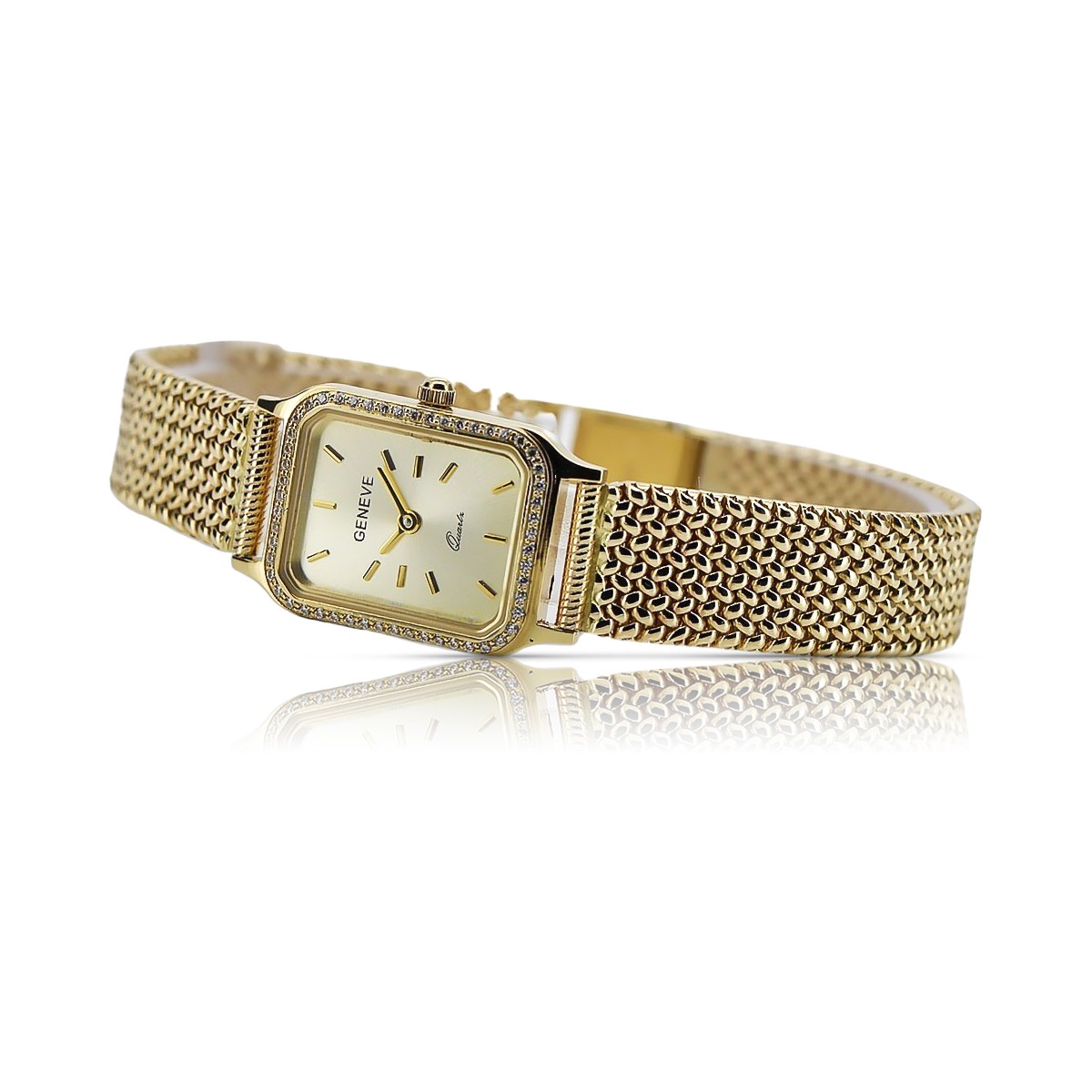 Gold men's watch Geneve ★ zlotychlopak.pl ★ Gold purity 585 333 Low Price!