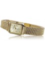 reloj de oro italiano Geneve Lw055y&lbw004y con brazalete para mujer de 14k