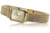 reloj de oro italiano Geneve Lw055y&lbw004y con brazalete para mujer de 14k