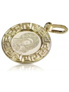 Amarillo italiano14k oro Mary medallion icon colgante pm007y