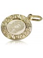 Jaune italienOr 14k Mary icône pendentif icône pm007y