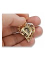 Colgante amarillo italiano de oro de 14k Mary medallion icon pm017y