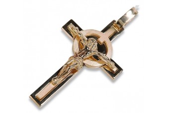 Cruz ★ Católica de Oro russiangold.com ★ Oro 585 333 Precio bajo