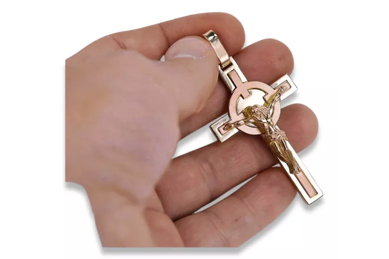 Golden Catholic Cross ★ russiangold.com ★ Gold 585 333 Low price