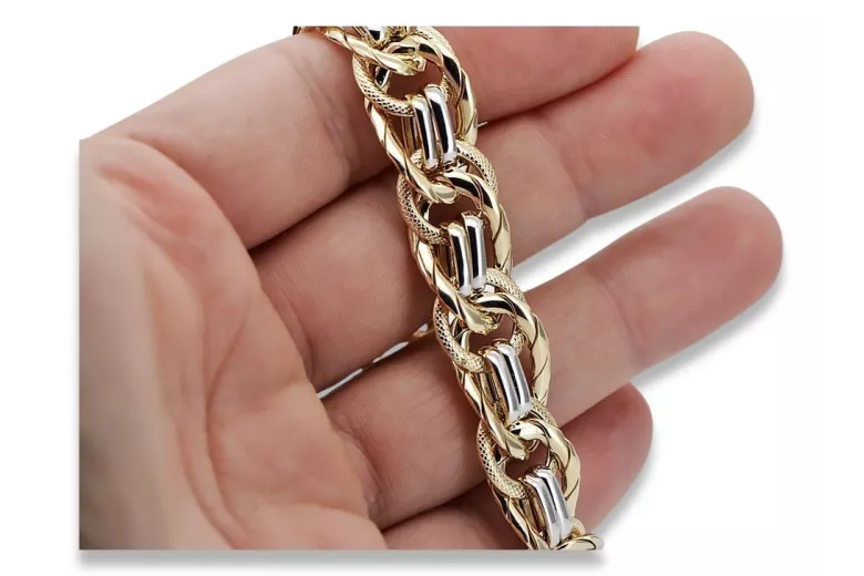 Italian yellow 585 14k gold bracelet cfb009yw