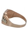 Russian rose Soviet pink gold signet man's ring