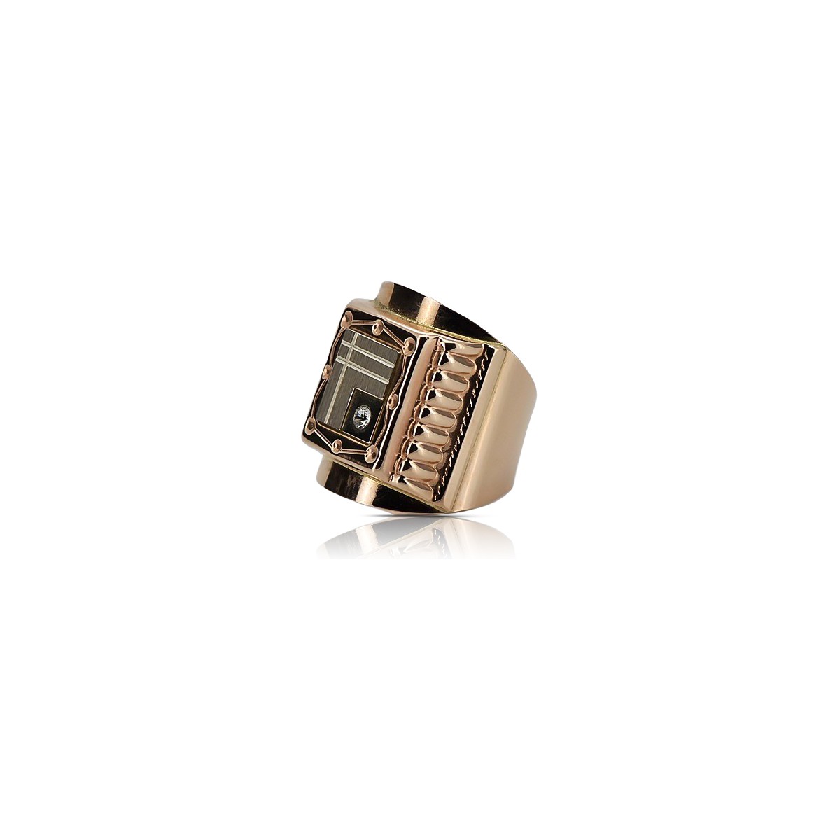 Ruso rosa rosa 14k 585 oro Sello de hombre csc004r